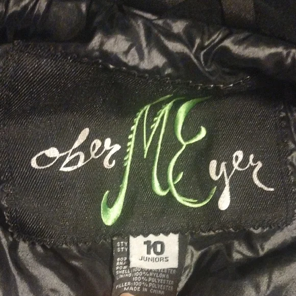 Obermeyer Kids Lime Green Raincoat With Blue Lining And Many Pocket And Features - Picture 11 of 14